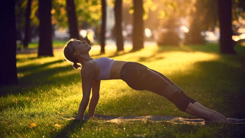 Young woman practicing yoga