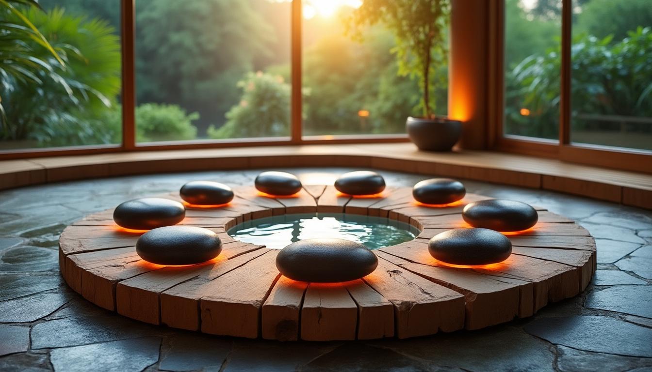 découvrez la source d’équilibre et profitez d'un massage aux pierres chaudes pour un moment de bien-être absolu et de relaxation profonde, garantissant détente et revitalisation.