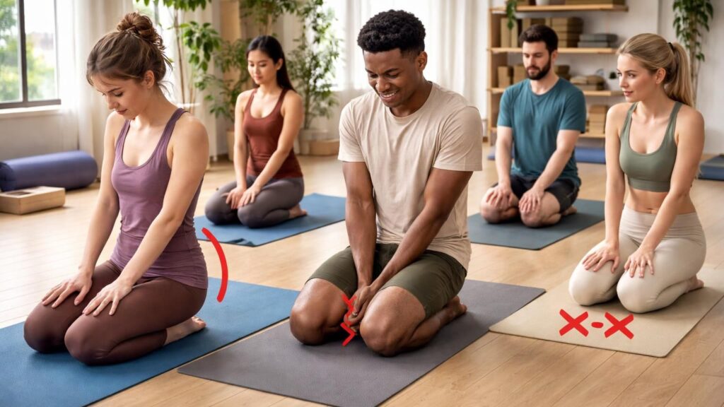 découvrez les erreurs fréquentes à éviter pour bien pratiquer la posture virasana et améliorer votre confort et alignement en yoga.