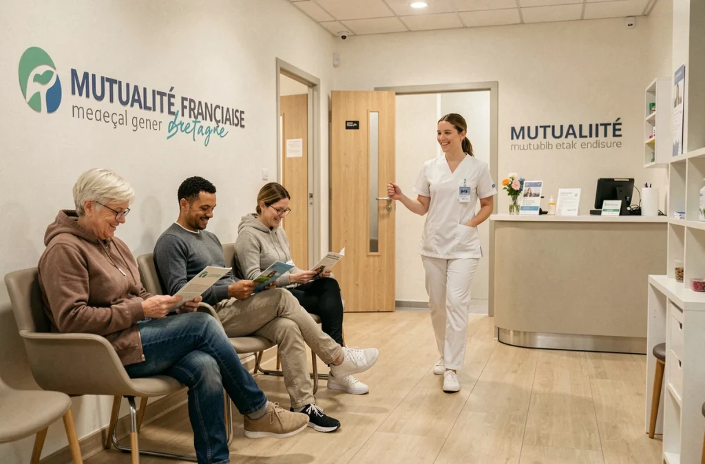 Salle d'attente du centre dentaire mutualiste de la Mutualité Française Bretagne